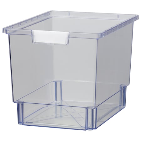 Bin, Tray, Tote, Clear, High Impact Polystyrene, 12.25 In W, 12 In H